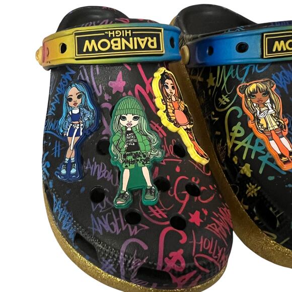 Crocs Rainbow High Classic High Cutie Clogs Size 5 Juniors - Picture 5 of 11